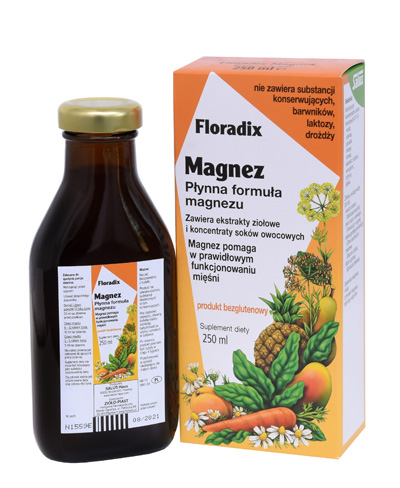 floradi magnez, butelka suplementu diety