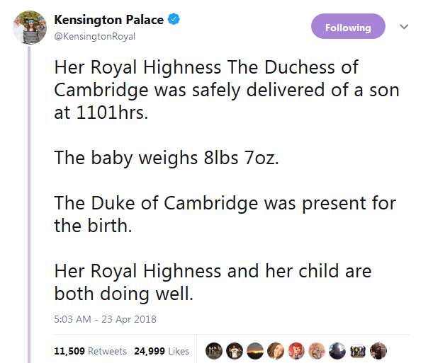 Księżna Kate urodziła syna - waga, godzina zdjęcie