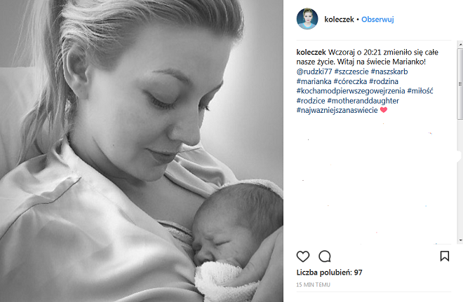Katarzyna Kołeczek urodziła córkę